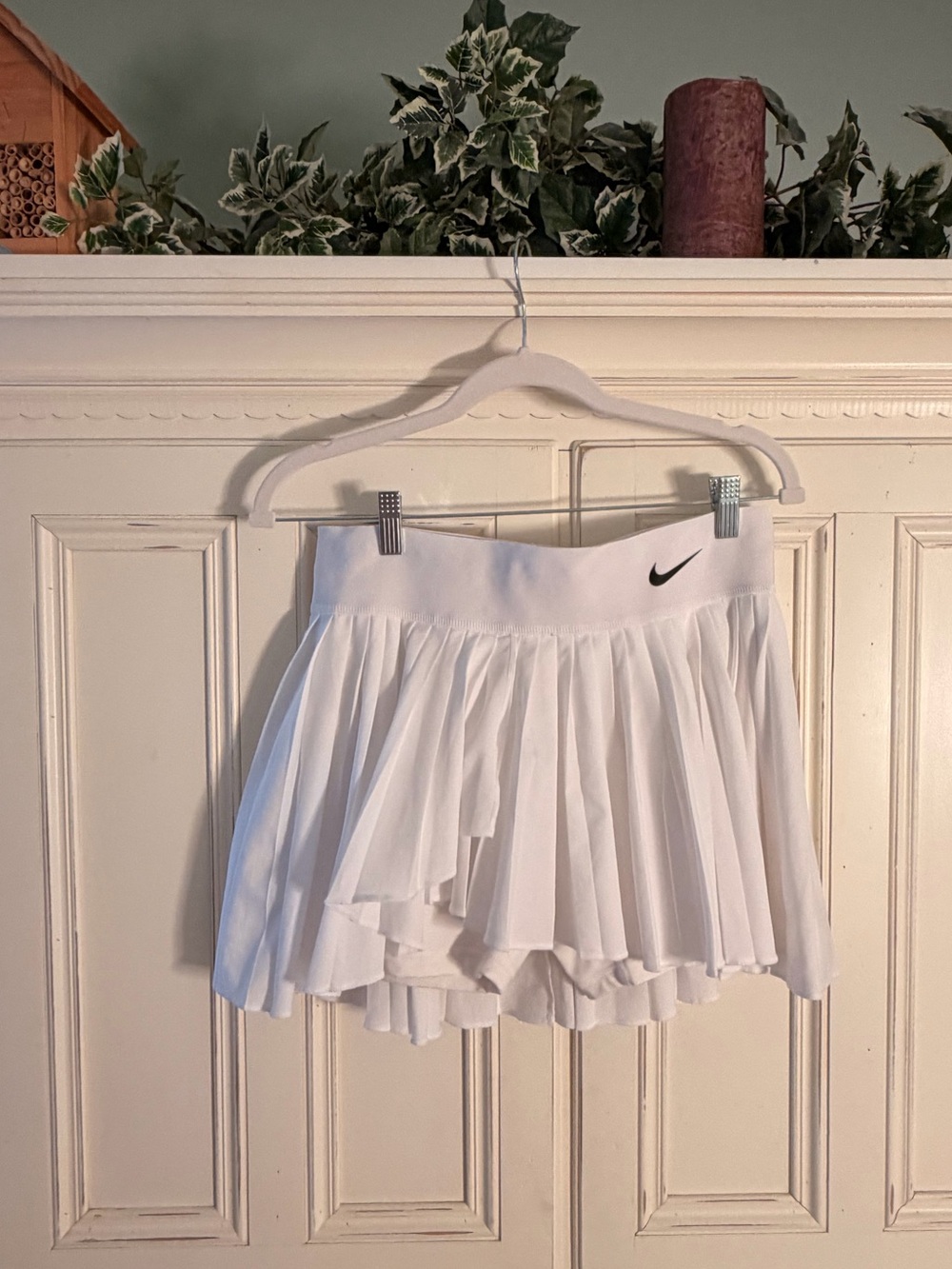Nike White Women's Layered Tennis Skort with Swoosh, size L